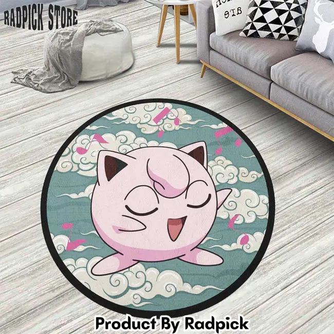 Jigglypuff round rug custom pokemon anime circle carpet  rp5954857